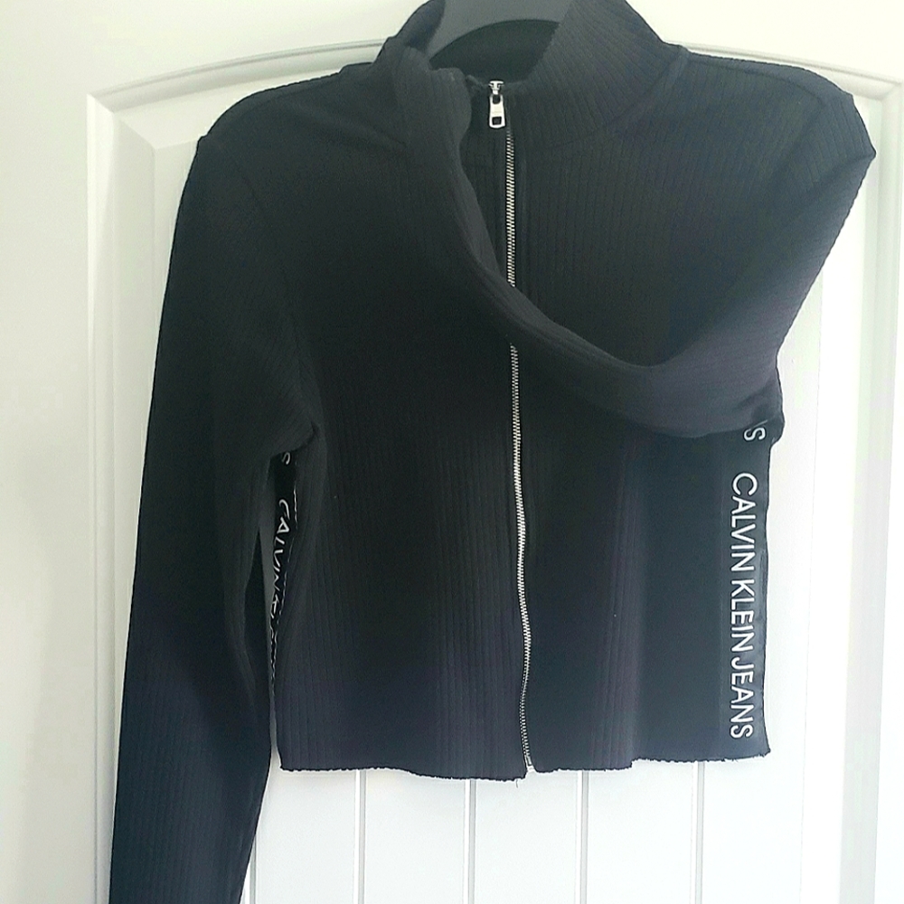Calvin Klein Crop Zip Down Top